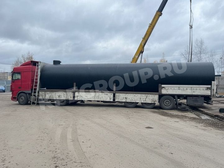 фото пожарный резервуар емкость 30 м3 30000 литров из полиэтилена подземный на машине КПЕ групп