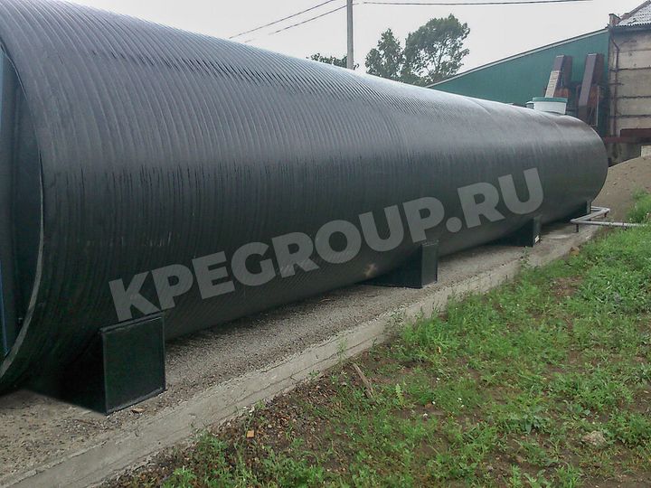 фото емкость из свт трубы пнд черная 100 м3 наземная на заказ КПЕ групп